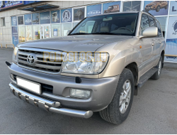 Защита переднего бампера двойная с перемычками d76/60 для Toyota Land Cruiser 100 (1998-2006)