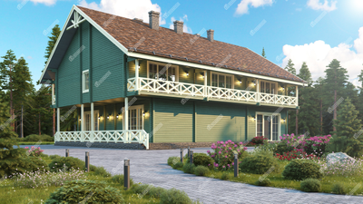 Гостиница из клееного бруса "Кабардинка", 335 м2