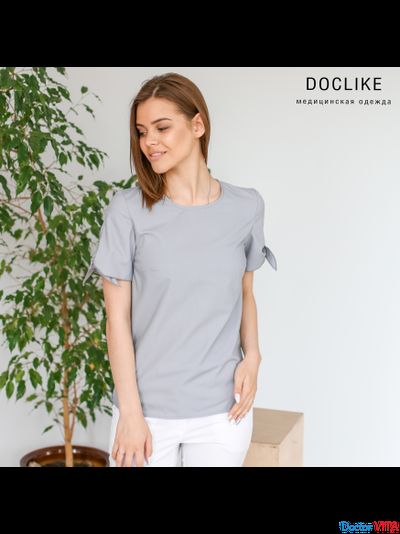 БЛУЗА DOCLIKE DL417 Серая