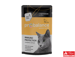 КОНСЕРВИРОВАННЫЙ КОРМ ДЛЯ КОШЕК PROBALANCE "IMMUNO" C КРОЛИКОМ, 85Г (25ШТ. В УП.)