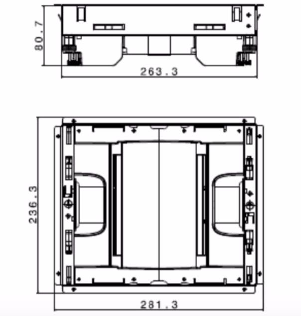 Размеры комплекта вертикального суппорта напольной коробки 12 модулей Legrand 088024