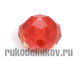бусина стеклянная граненая рондель 10х8 мм, цвет-красный, 5 шт/уп