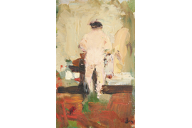«В бане», 1970-е г., картон, масло, 17,5х23