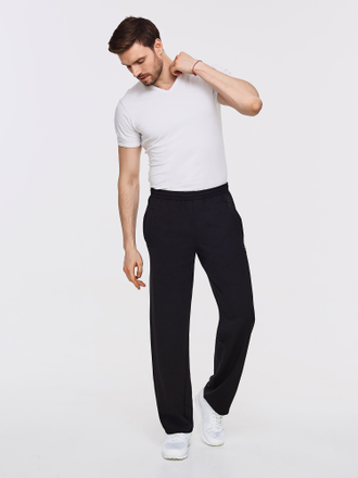 Черные спортивные брюки, мужские, прямого покроя, из хлопка, 21SKM-1251