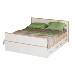 Сакура Кровать 1,6м LIGHT Дуб сонома/белый