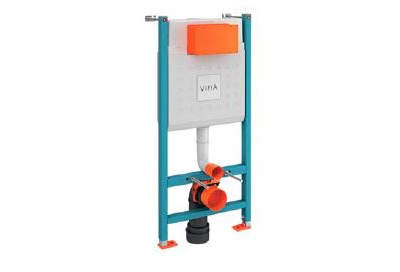 Комплект: подвесной безободковый унитаз Vitra Mia Round, с сиденьем с микролифтом, инсталляцией и кнопкой Root Round, хром глянцевый 9873B003-7201