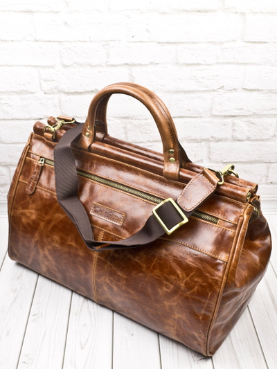 Кожаный саквояж Altamura Premium cognac (арт. 4025-53)