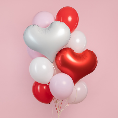Шар (24''/61 см) Сердце, Люкс, Белый, Сатин