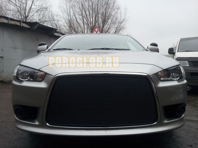 Защита радиатора Mitsubishi Lancer X 2011- black PREMIUM