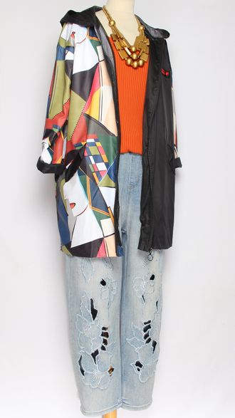 Ветровка  "Пикассо" красный рисунок р.50-56