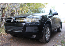 Защита радиатора Volkswagen Touareg II 2010-2014 black низ PREMIUM