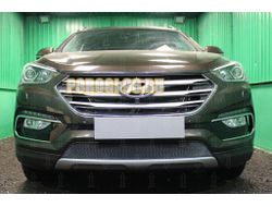 Защита радиатора Hyundai Santa Fe 2015-2018 black