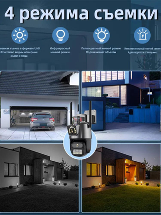 Камера видеонаблюдения WiFi-IP уличная двойная 360 Smart Camera Приложение ( V380 PRO )