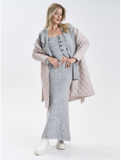 Костюм вязаный трикотажный теплый 3 в 1 юбка топ кардиган