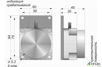 Индуктивный датчик прямоугольный И37-NO/NC-AC (84х60х45)