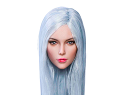 Женская голова (скульпт) с длинными волосами (серебро) 1/6 scale  (YMT050А) - YMTOYS