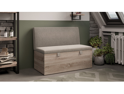 Скамья прямая Мальта Дуб сонома трюфель/Микровелюр Linea Grande 25/Connect 25 (мокко)