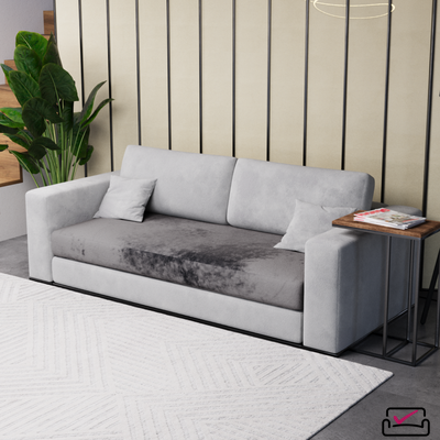 Чехол на сиденье 2х местного дивана, диван-книжку, на сиденье углового дивана.  Велюр Графит