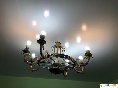 Установка светодиодной люстры цена в Москве ИВАНМАСТЕР