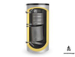 БУФЕРНЫЙ БАК С ДВУМЯ ТЕПЛООБМЕННИКАМИ, НЕЭМАЛИРОВАННЫЙ