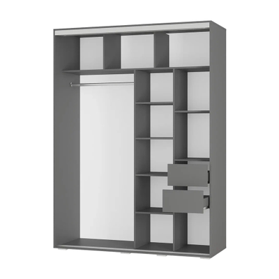 Шкаф-купе Крафт-6 ШКК-06 1,6м Графит ,Ш1602хВ2176хГ594