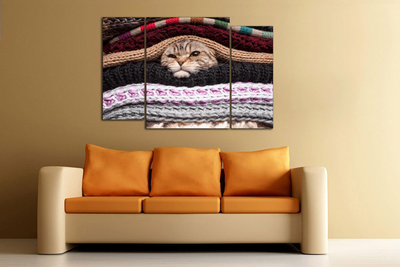 Модульная картина "Кот в тепле"