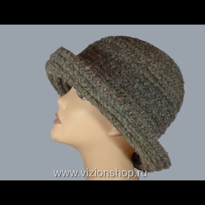 Бежевая женская шляпа с полями вязаная Италия Vizio 6484