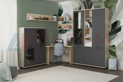 Композиция детской ГРЕЙС корпус Ясень Асахи/фасад Антрацит Матовый