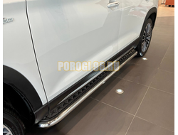 Пороги с накладным листом Папа Тюнинг d53 для JETOUR X90 Plus 2022-