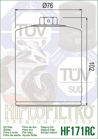 Масляный фильтр  HIFLO FILTRO HF171BRC для Harley Davidson (63731-99, 63731-99A, 63798-99)