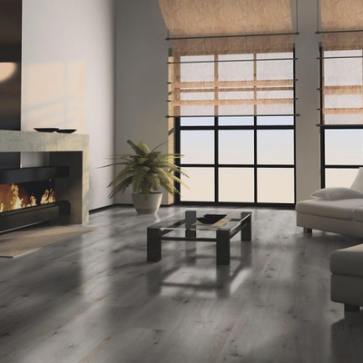 Биополы PURLINE Wineo 1500 wood XL Village Oak Grey PL089C в интерьере гостиной