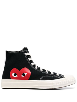 Кеды Converse Comme Des Garcons черные высокие с сердечком женские 150204C