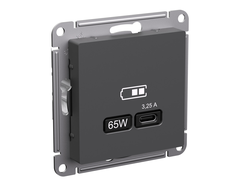 Розетка с USB С высокоскоростная 65 ВТ, базальт - Systeme Electric - AtlasDesign - ATN001427