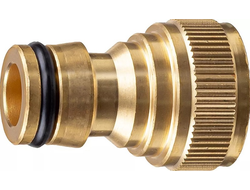 Штуцер д/подключения шланга к водопроводу наруж. резьба 1/2 "из ЛАТУНИ "GRINDA" [97731]