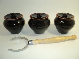 Набор "Вятская керамика - 1/3" (горшок 0,5) (1,65 кг.)  (чёрный)
