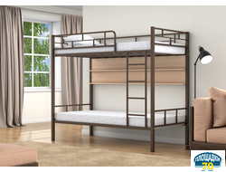 Двухъярусная кровать Валенсия Коричневый полка дуб молочный Томск