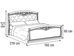 Кровать "Curvo Fregio Capitonne" с изножьем 180х200 см