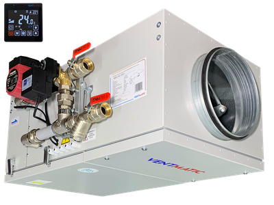 КОМПАКТНАЯ ПРИТОЧНАЯ УСТАНОВКА 1000 м3/ч ВОДЯНОЙ НАГРЕВ, 1 фаза 230В (модель VMPU-W-1000-1)