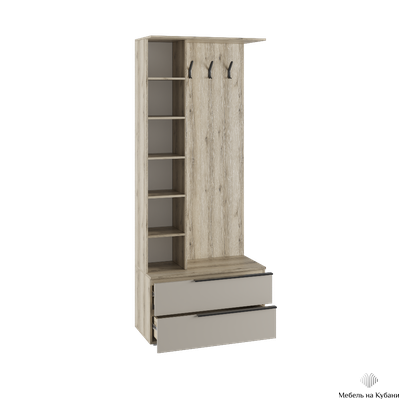 Заря прихожая с 2 пеналами и антресолью ПВШ Дуб делано/Кашемир