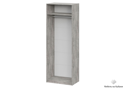 ШК 5 800 шкаф двустворчатый распашной Цемент светлый/Белый шагрень