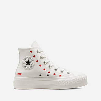 Кеды Converse Chuck Taylor Lift Love Me белые высокие