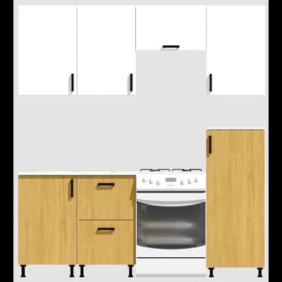 Кухня Эконом 1,5 метра с полуколонкой (1000х500) Цвет: Белый/Дуб Сонома