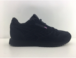 Reebok Classic черные замша (ЗИМА, мех)