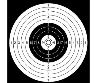 Мишень для стрельбы пистолетная 20х20 см (бумага 1 шт.)