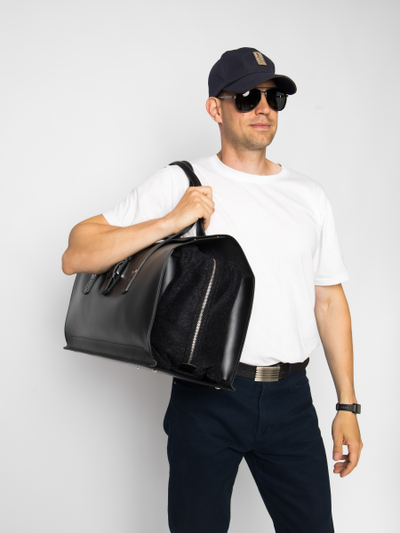 Кожаная дорожная сумка Gavardo Premium black (арт. 
4043-51)