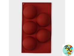 ФОРМА СИЛИКОНОВАЯ "ПОЛУ-СФЕРЫ" D 8 СМ, 6 ШТ, ЦВЕТА МИКС