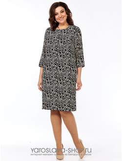 Модель: 2118. Стильное платье с принтом ломаные квадраты.