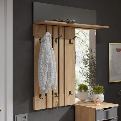 Композиция Прихожей ЭМИЛИЯ Дуб Крафт золотой/Графит