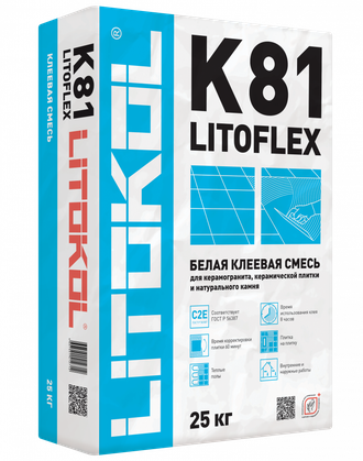 Клей для керамогранита Litoflex K81 белый