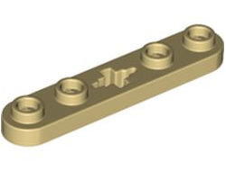 Technic, Plate 1 x 5 with Smooth Ends, 4 Studs and Center Axle Hole, Tan (32124 / 6311104)